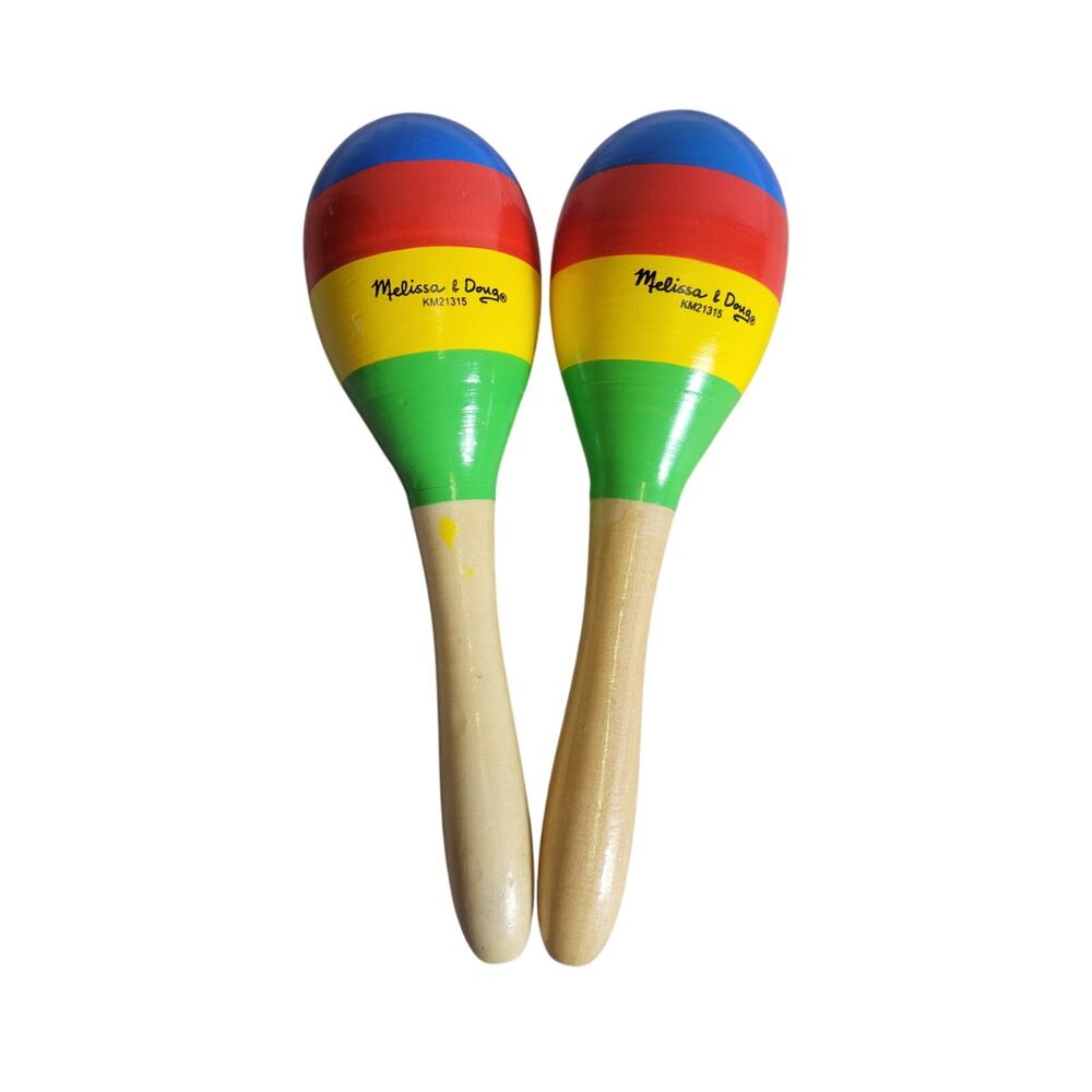 Melissa & Doug Maracas Wooden Musical Instruments Set Of Two Colorful Shaker